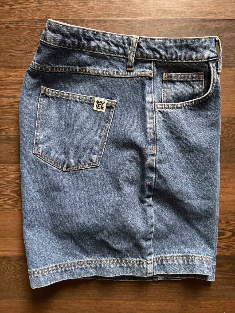 Lucy And Yak Medium Wash Denim High Waisted Shorts Size W38R Plus Size